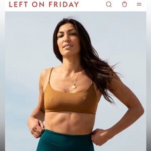 Left On Friday Caramel Scoop Bikini Top in Mustard Brown